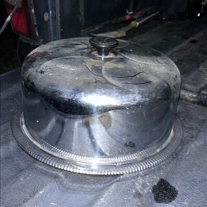 Silver Cake Dome Cover with Platter